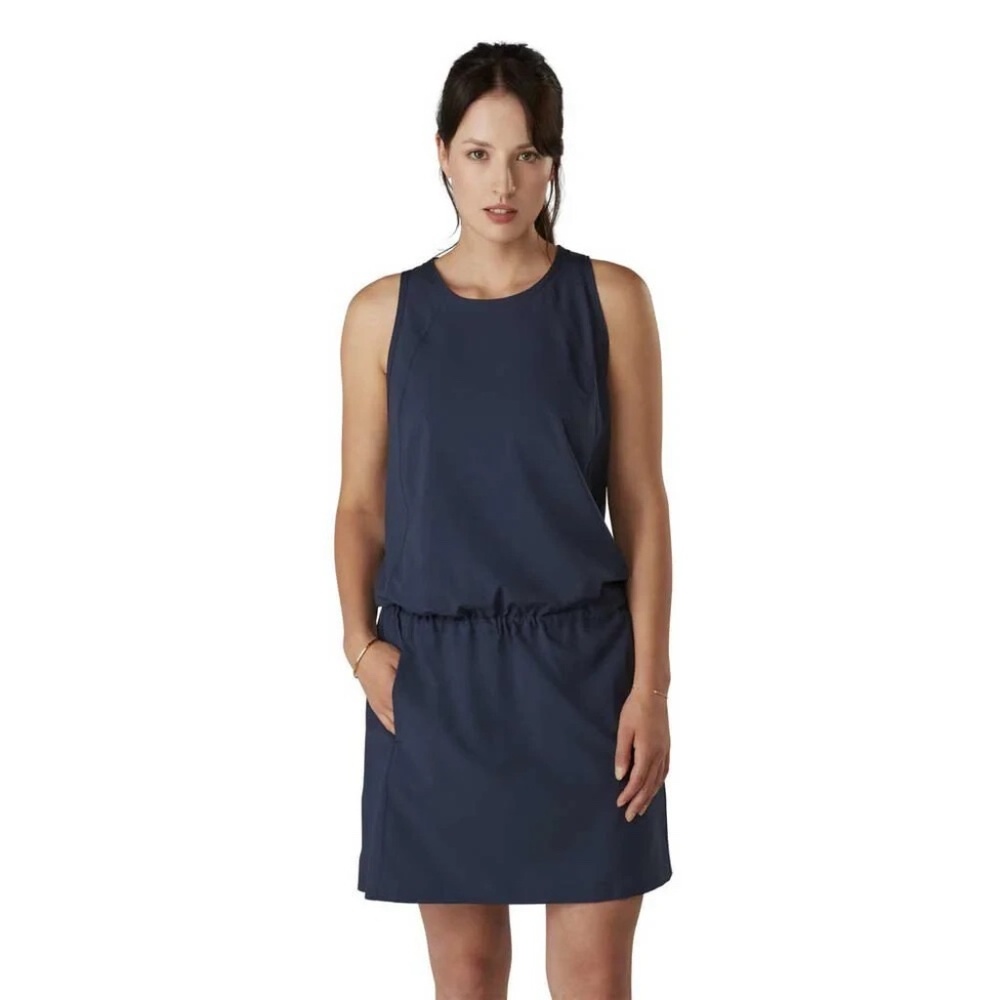 Arc'Teryx Contenta Navy Cinch Waist Lightweight Shift Dress Sz L
